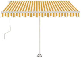 Toldo autom. c/ LED e sensor de vento 350x250 cm amarelo/branco