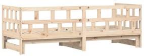 Sofá-cama com gavetão 80x200 cm madeira de pinho maciça