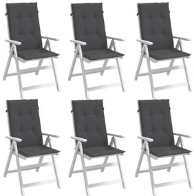 vidaXL Almofadões para cadeiras altas 6 pcs mesclado tecido antracite