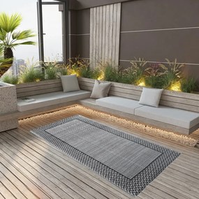 vidaXL Tapete de exterior 80x150 cm PP cinzento