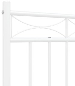 Estrutura de cama com cabeceira e pés 120x190 cm metal branco