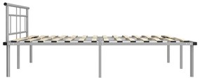 Estrutura de cama metal 180x200 cm cinzento