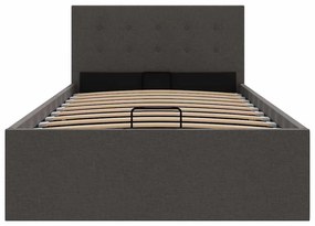Cama hidráulica c/ arrumação 100x200cm tecido cinza-escuro