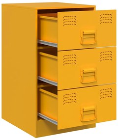 Mesa de cabeceira 34,5x39x62 cm aço amarelo mostarda