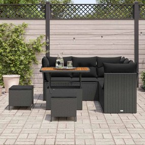 Conjunto de Sofá de Jardim de 8 Peças com Almofadas em Rattan Sintétic