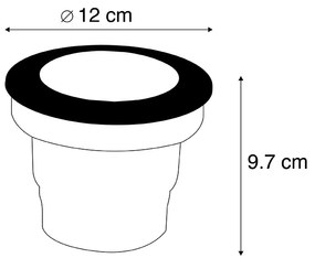 LED Foco de chão redondo moderno para exterior preto - Ceci Moderno