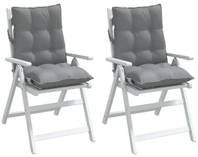 Almofadões cadeira encosto baixo 2 pcs tecido oxford cinzento
