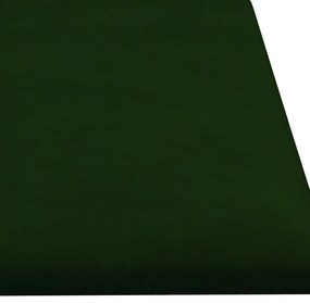 Painel de parede 12 pcs 60x15cm veludo 1,08 m² verde-escuro