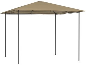 Gazebo 3x3x2,6 m 160 g/m² cinzento-acastanhado