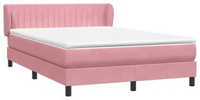 Cama com molas/colchão 140x210 cm veludo Rosa