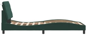 Estrutura de cama c/ luzes LED 80x200 cm veludo verde-escuro