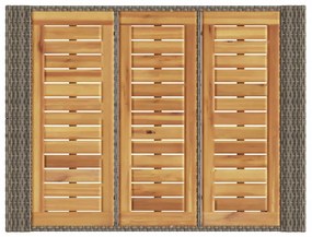 Mesa de bar para jardim com tampo em acácia vime PE cinza