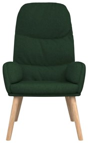 Cadeira de descanso com banco tecido verde-escuro