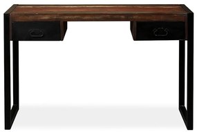 Mesa com 2 gavetas madeira recuperada maciça 120x50x76 cm