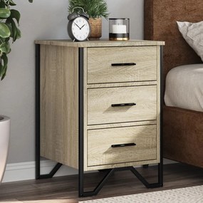 vidaXL Mesa de cabeceira 40x41x60 cm derivados madeira carvalho sonoma