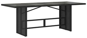 Conjunto de Jantar de 7 Peças Preto de Rattan Sintético