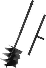 vidaXL Broca de terra com pega 250 mm aço preto