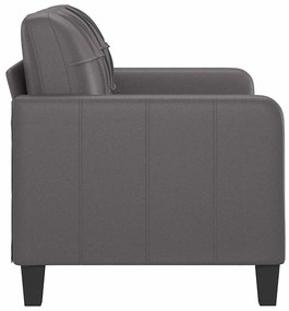 Sofá de 2 lugares 120 cm couro artificial cinza