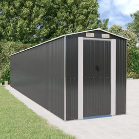vidaXL Abrigo de jardim 192x938x223 cm aço galvanizado antracite