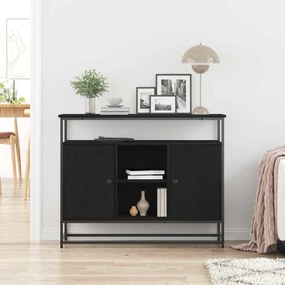 Buffet vidaXL Preto Carvalho 100x35x80 cm Madeira Engenharia e Aço