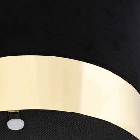Banco 28 x 36 cm veludo preto e dourado