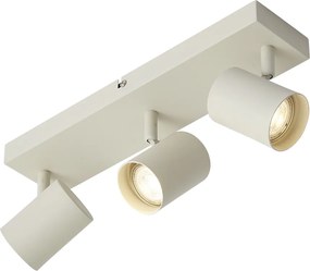 Foco de teto moderno bege 3 luzes ajustável - Jeana