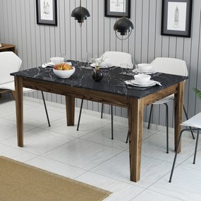 Mesa de Jantar "Milano" com Arrumação – 145x88x75 cm – Nogueira e Pret