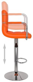 Bancos de bar 2 pcs couro artificial laranja