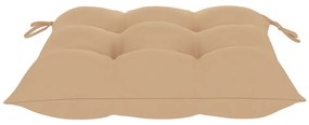Cadeiras de jardim c/ almofadões beges 8 pcs teca maciça