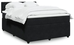 Cama com molas/colchão 160x200 cm veludo preto