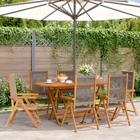Cadeiras de jardim reclináveis 6 pcs acácia maciça cinzento
