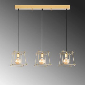 Candeeiro de Teto Coman – Ouro Brilhante – 101 x 24 x 122 cm