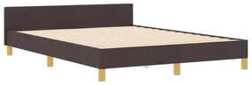 Cama vidaXL - Castanho Escuro, 140x200 cm, Tecido