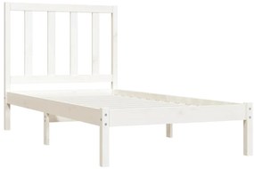 Estrutura de cama 100x200 cm pinho maciço branco