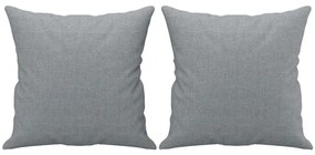 Sofá 2 lugares + almofadas decorativas 120cm tecido cinza-claro