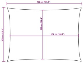 Para-sol vela tecido oxford retangular 3x4,5 m cinza-acast.