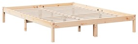 Cama extra longa sem colchão 140x220 cm madeira de pinho maciça