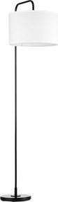 HOMCOM Candeeiro de Pé Moderno Lâmpada E27 Máx. 40W com Ecrã de Linho e Interruptor de Pé 64x38x163,5cm Branco e Preto | Aosom Portugal