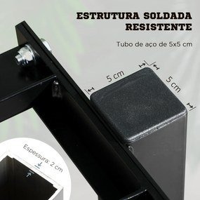 Suporte para Halteres de 2 Níveis Suporte de Armazenamento para Halteres 92,5x50,5x80,5 cm Preto