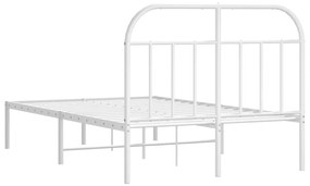 Estrutura de cama com cabeceira 135x190 cm metal branco