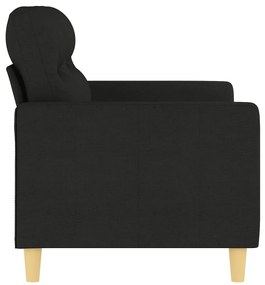 Sofá de 2 lugares tecido 120 cm preto