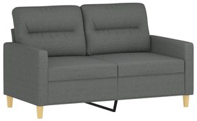 Sofá 2 lugares +almofadas decorativas 120cm tecido cinza-escuro