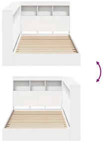Cama em Estante Branca 90 x 190 cm Madeira Estruturada