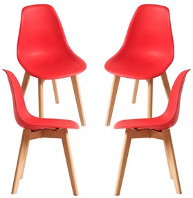 Pack 4 Cadeiras Kelen - Vermelho