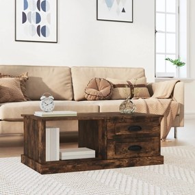 vidaXL Mesa de centro 90x50x35 cm derivados madeira carvalho fumado