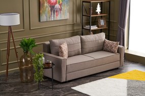 Sofá-cama de 3 lugares Ece – Creme – 215x88x90 cm