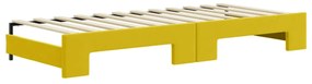 Sofá-cama com gavetão e colchões 80x200 cm veludo amarelo