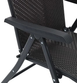 Cadeiras de jardim dobráveis 4 pcs vime PE cor preto café