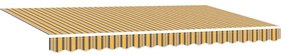 Toldo Retrátil Manual Multicolorido e Amarelo e Cinza e Branco