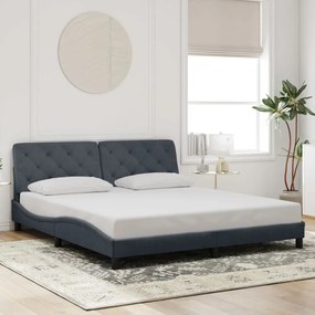 vidaXL Estrutura de cama sem colchão 200x200 cm veludo cinzento-escuro